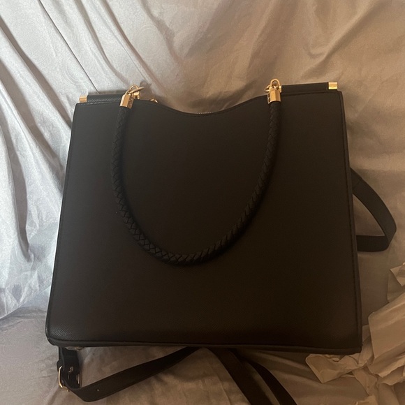 Bebe Black and Gold Monogram Shoulder Bag - Picture 4 of 7